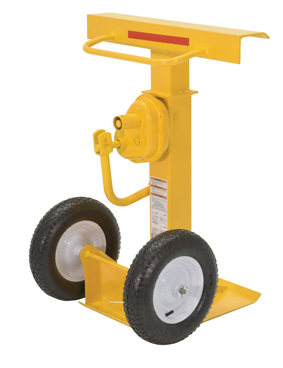 Vestil Steel Stabilizing Jack with Pneumatic Wheels 50000 Lb. Capacity Yellow