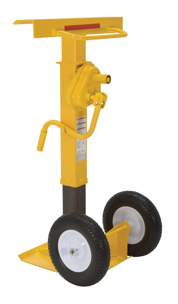 Vestil Steel Stabilizing Jack with Solid Foam Wheels 50000 Lb. Capacity Yellow