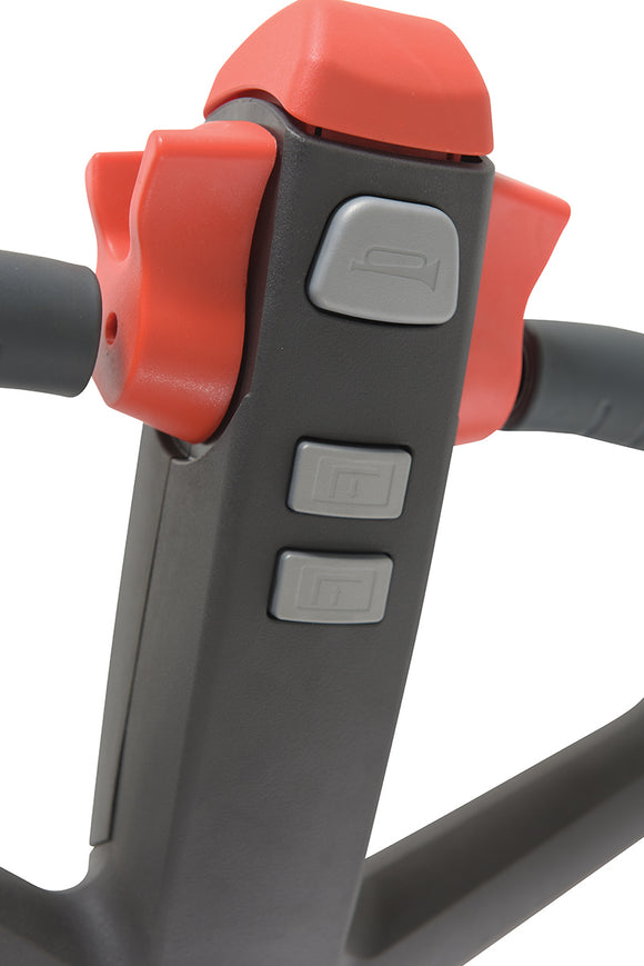 Vestil Steel Fully Powered Electric Pallet Truck 3,300 Lb. Capacity Blue / Black / Red