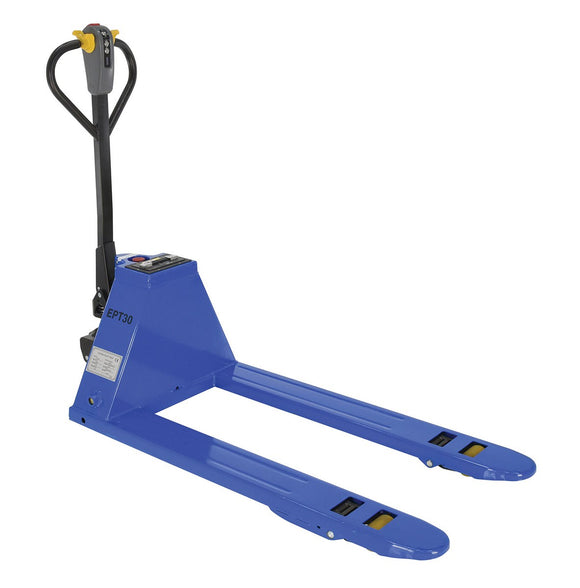 Vestil Steel Fully Electric Pallet Truck 27 In. x 48 In. 3000 Lb. Capacity Blue