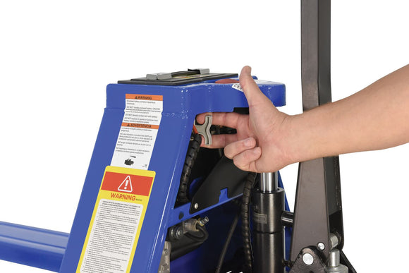 Vestil Steel Fully Electric Pallet Truck 27 In. x 48 In. 3000 Lb. Capacity Blue