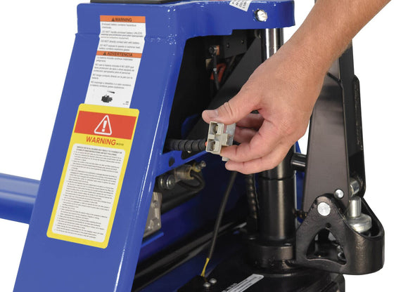 Vestil Steel Fully Electric Pallet Truck 27 In. x 48 In. 3000 Lb. Capacity Blue