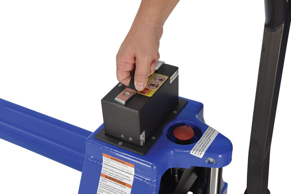 Vestil Steel Fully Electric Pallet Truck 27 In. x 48 In. 3000 Lb. Capacity Blue