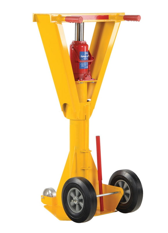 Vestil Steel Hydraulic Beam Trailer Stabilizing Jack 100,000 Lb. Static Capacity Yellow