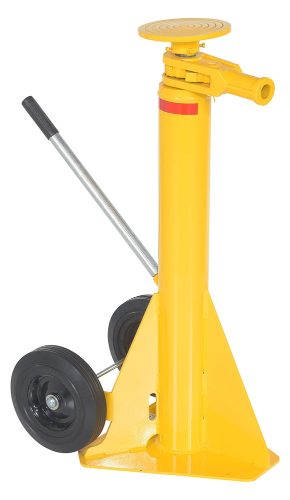 Vestil Steel Trailer Stabilizing Ratchet Jack 27-1/4 In. x 17-5/8 In. x 39 In. 50,000 Lb. Capacity Yellow