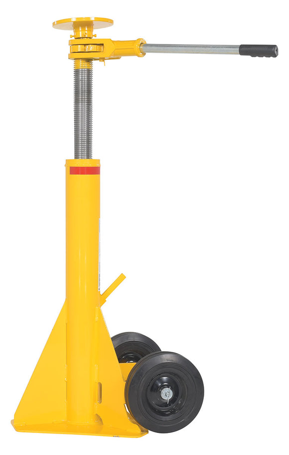 Vestil Steel Trailer Stabilizing Ratchet Jack 27-1/4 In. x 17-5/8 In. x 39 In. 50,000 Lb. Capacity Yellow