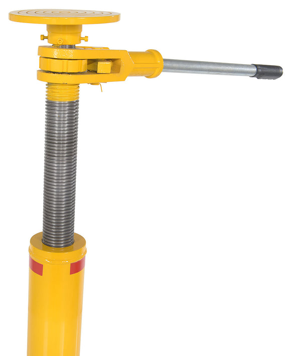 Vestil Steel Trailer Stabilizing Ratchet Jack 27-1/4 In. x 17-5/8 In. x 39 In. 50,000 Lb. Capacity Yellow