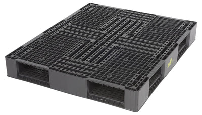 Vestil High Density Polyethylene Solid Top Rackable Pallet/Skid 39-1/8 In. x 46-7/8 In. x 6 In. 8,800 Lb. Floor Capacity Black