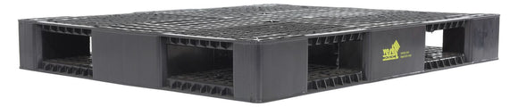 Vestil High Density Polyethylene Solid Top Rackable Pallet/Skid 39-1/8 In. x 46-7/8 In. x 6 In. 8,800 Lb. Floor Capacity Black