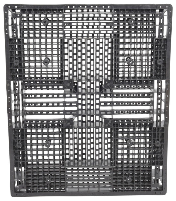 Vestil High Density Polyethylene Solid Top Rackable Pallet/Skid 39-1/8 In. x 46-7/8 In. x 6 In. 8,800 Lb. Floor Capacity Black