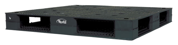Vestil High Density Polyethylene Standard Rackable Pallet/Skid 47-1/4 In. x 47-1/4 In. x 6 In. 22,000 Lb. Floor Capacity Black