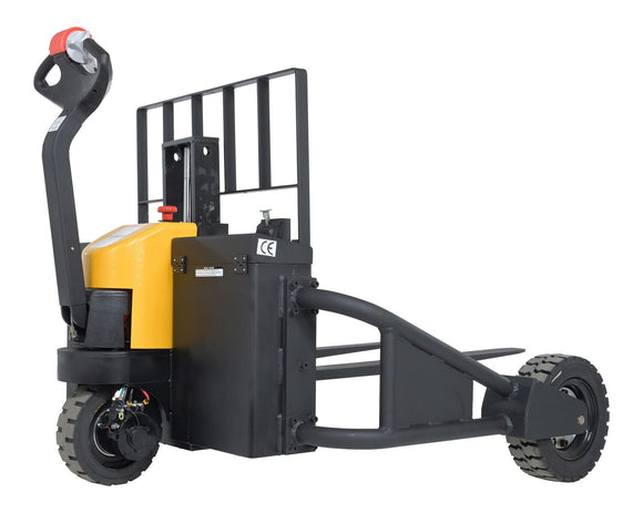Vestil Steel Rough Terrain Electric Pallet Truck DC Powered AC Drive Motor 24 In. - 48 In. Inside Width 3000 Lb. Capacity Black / Yellow