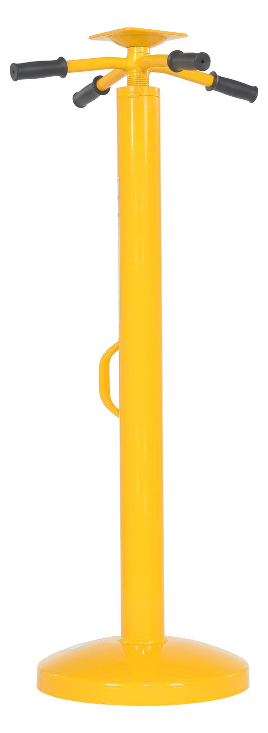 Vestil Steel Economy Stabilizing Jack with Round Base 16-5/8 In. x 16-5/8 In. x 44 In. 5,000 Lb. Lifting Capacity Yellow