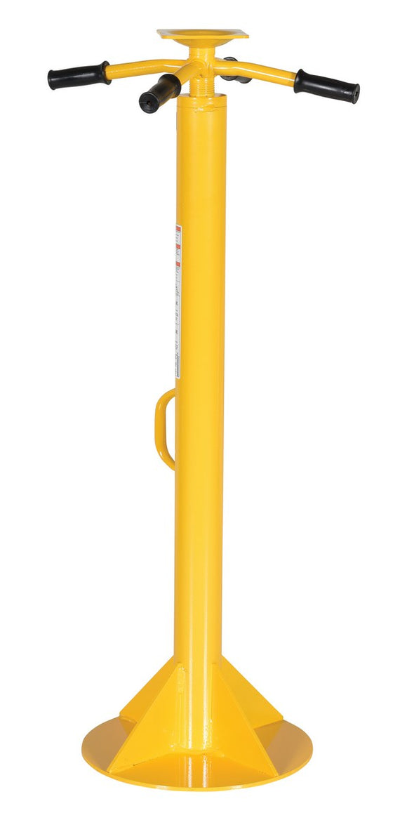 Vestil Steel Economy Stabilizing Jack with Flat Base 16-11/16 In. x 16-11/16 In. x 44 In. 5,000 Lb. Lifting Capacity Yellow