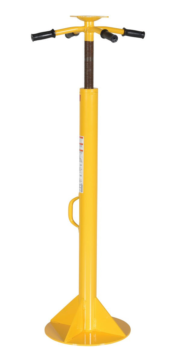 Vestil Steel Economy Stabilizing Jack with Flat Base 16-11/16 In. x 16-11/16 In. x 44 In. 5,000 Lb. Lifting Capacity Yellow