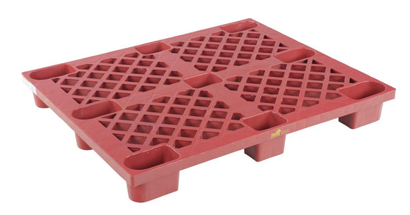 Vestil High Density Polyethylene Nestable Skid 39-1/8 In. x 46-7/8 In. x 5-1/2 In. 3,300 Lb. Capacity Red