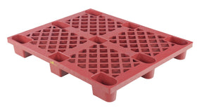 Vestil High Density Polyethylene Nestable Skid 39-1/8 In. x 46-7/8 In. x 5-1/2 In. 3,300 Lb. Capacity Red - 0