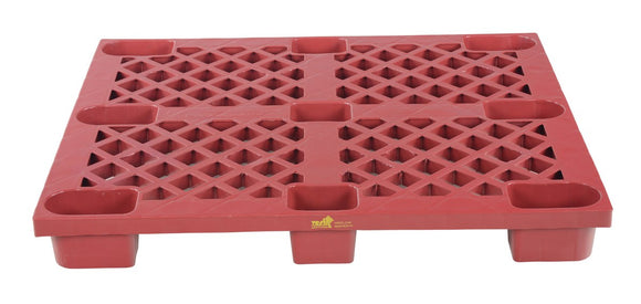 Vestil High Density Polyethylene Nestable Skid 39-1/8 In. x 46-7/8 In. x 5-1/2 In. 3,300 Lb. Capacity Red