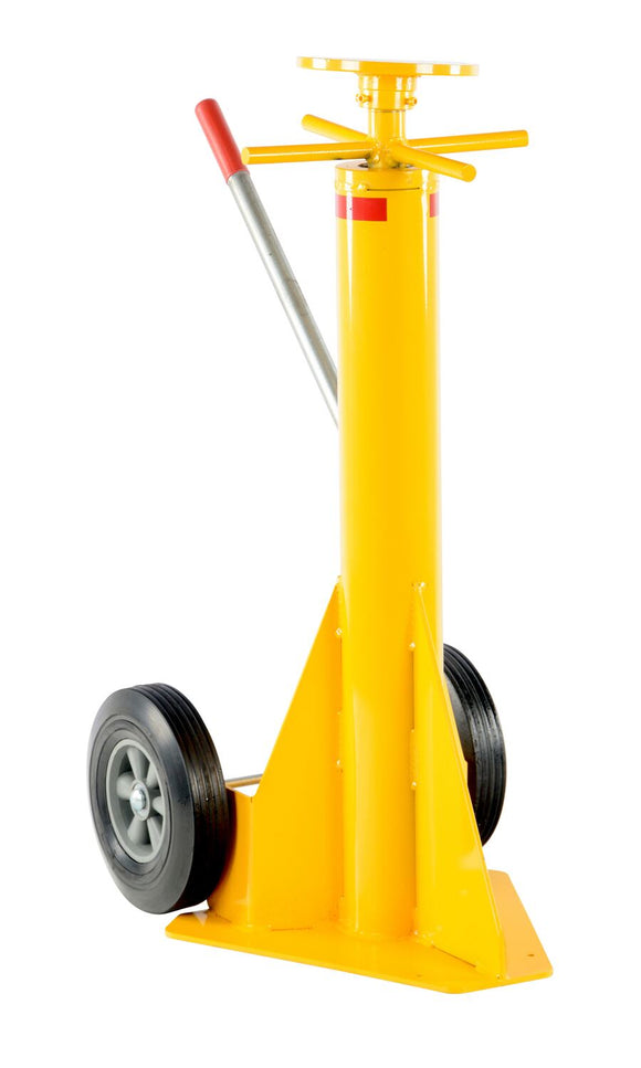 Vestil Steel Trailer Stabilizing Spin Top Jack 26-7/8 In. x 17-5/8 In. x 39 In. 50,000 Lb. Capacity Yellow