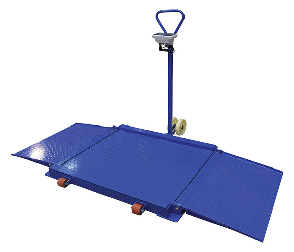 Vestil Steel Portable Diamond Plate Scale 3,000 Lb. Capacity Blue