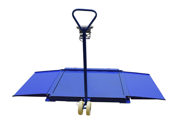 Vestil Steel Portable Diamond Plate Scale 3,000 Lb. Capacity Blue
