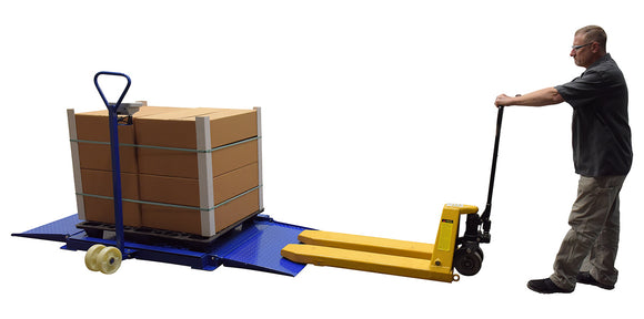 Vestil Steel Portable Diamond Plate Scale 3,000 Lb. Capacity Blue