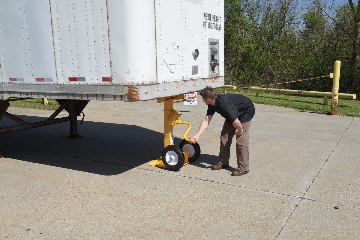 Vestil Steel Stabilizing Jack with Solid Foam Wheels 50000 Lb. Capacity Yellow - 0
