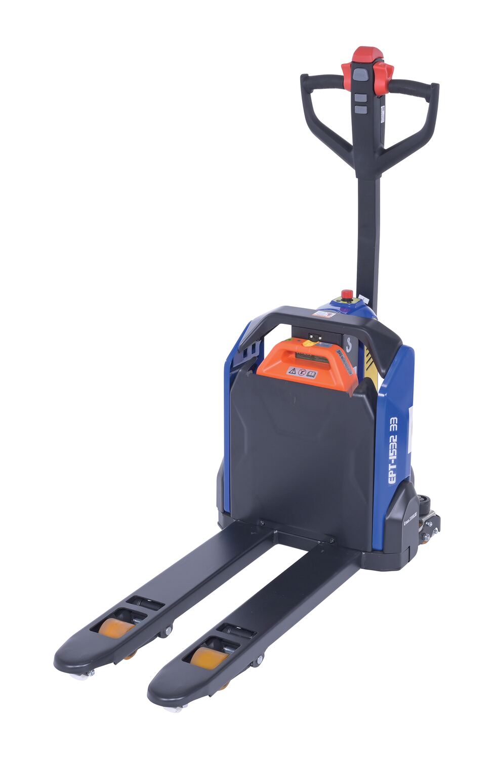 Vestil Steel Fully Powered Electric Pallet Truck 3,300 Lb. Capacity Blue / Black / Red