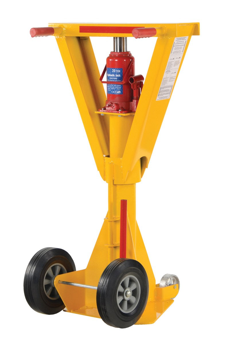 Vestil Steel Hydraulic Beam Trailer Stabilizing Jack 100,000 Lb. Static Capacity Yellow