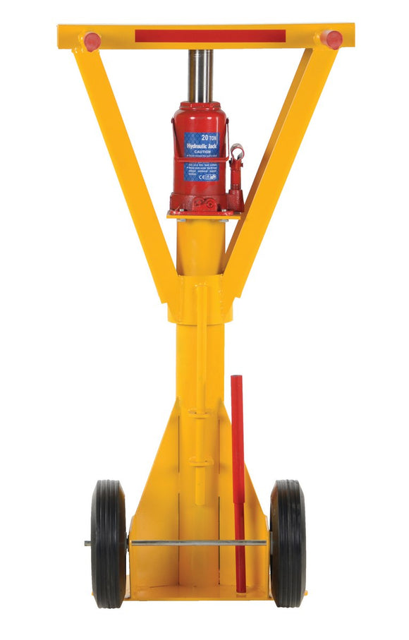 Vestil Steel Hydraulic Beam Trailer Stabilizing Jack 100,000 Lb. Static Capacity Yellow