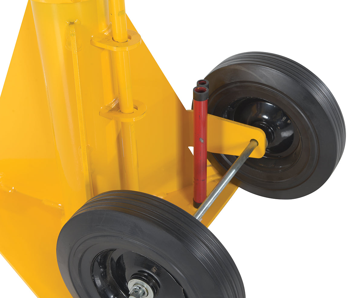 Vestil Steel Hydraulic Beam Trailer Stabilizing Jack 100,000 Lb. Static Capacity Yellow