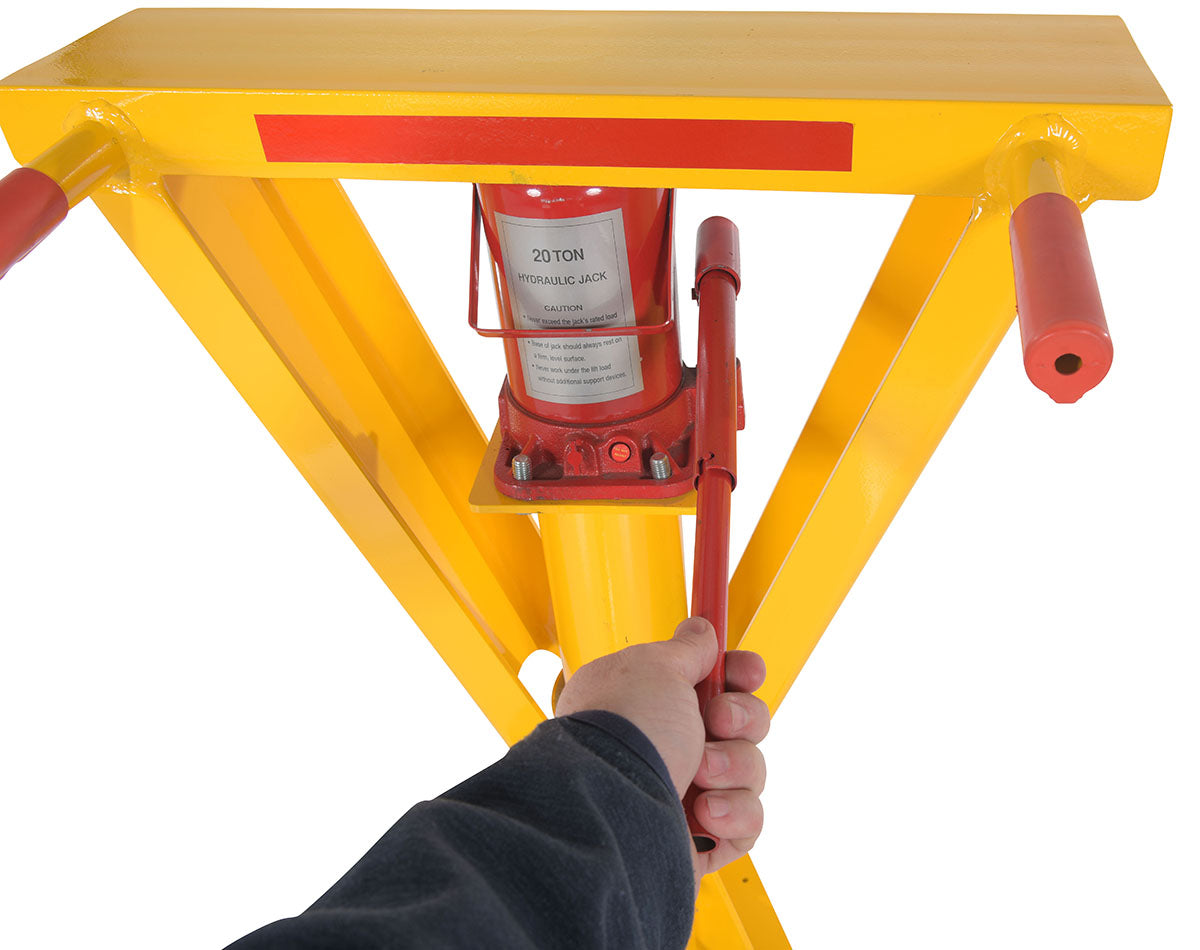 Vestil Steel Hydraulic Beam Trailer Stabilizing Jack 100,000 Lb. Static Capacity Yellow - 0