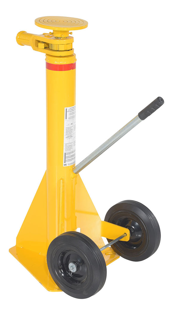 Vestil Steel Trailer Stabilizing Ratchet Jack 27-1/4 In. x 17-5/8 In. x 39 In. 50,000 Lb. Capacity Yellow