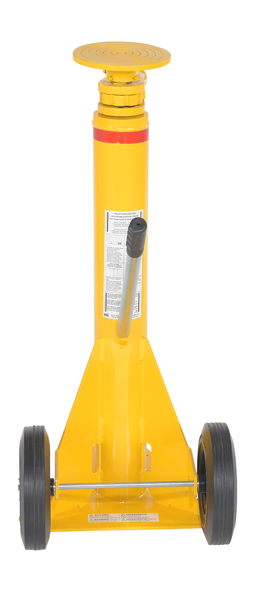Vestil Steel Trailer Stabilizing Ratchet Jack 27-1/4 In. x 17-5/8 In. x 39 In. 50,000 Lb. Capacity Yellow
