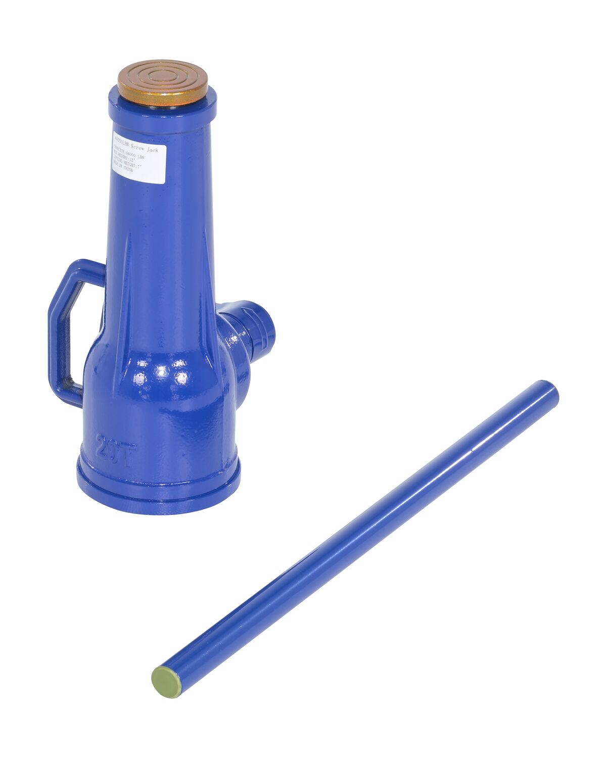 Vestil Steel Mechanical Screw Jack 8-7/16 In. x 6-5/16 In. x 35-3/4 In. 40,000 Lb. Capacity Blue