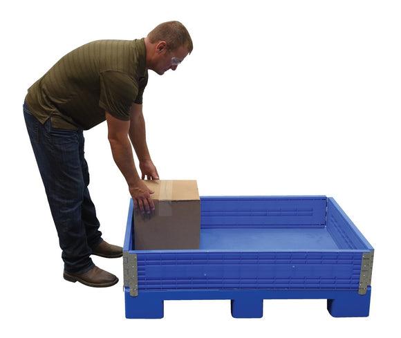 Vestil Polyethylene Multi Height Container 31-1/2 In. x 47-1/4 In. x 37-1/2 In. 2500 Lb. Capacity Blue