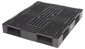 Vestil High Density Polyethylene Solid Top Rackable Pallet/Skid 39-1/8 In. x 46-7/8 In. x 6 In. 8,800 Lb. Floor Capacity Black