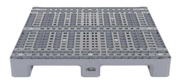 Vestil High Density Polyethylene Solid Top Rackable Pallet/Skid 47-1/2 In. x 47-1/2 In. x 5-1/2 In. 13,000 Lb. Floor Capacity Gray