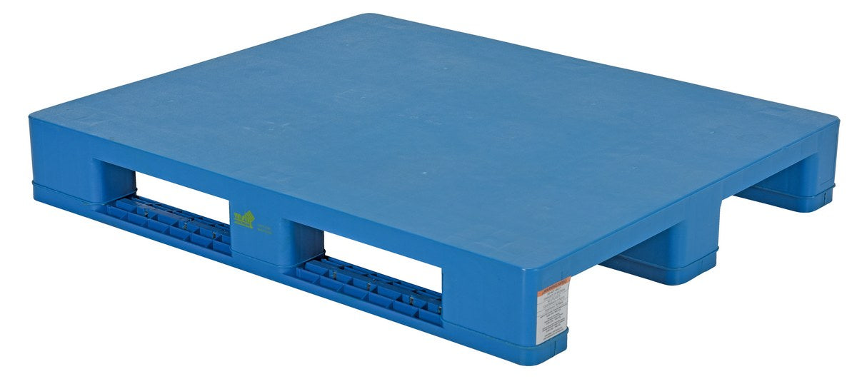 Vestil High Density Polyethylene Solid Top Rackable Pallet/Skid 39-1/4 In. x 47-1/8 In. x 6-1/2 In. 8,800 Lb. Floor Capacity Blue