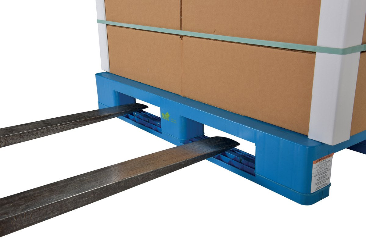 Vestil High Density Polyethylene Solid Top Rackable Pallet/Skid 39-1/4 In. x 47-1/8 In. x 6-1/2 In. 8,800 Lb. Floor Capacity Blue
