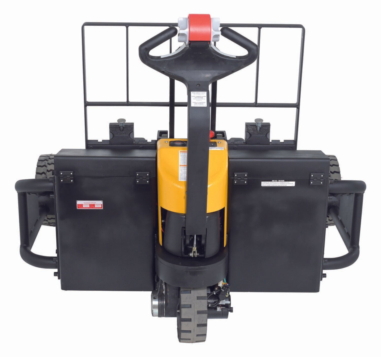 Vestil Steel Rough Terrain Electric Pallet Truck DC Powered AC Drive Motor 24 In. - 48 In. Inside Width 3000 Lb. Capacity Black / Yellow