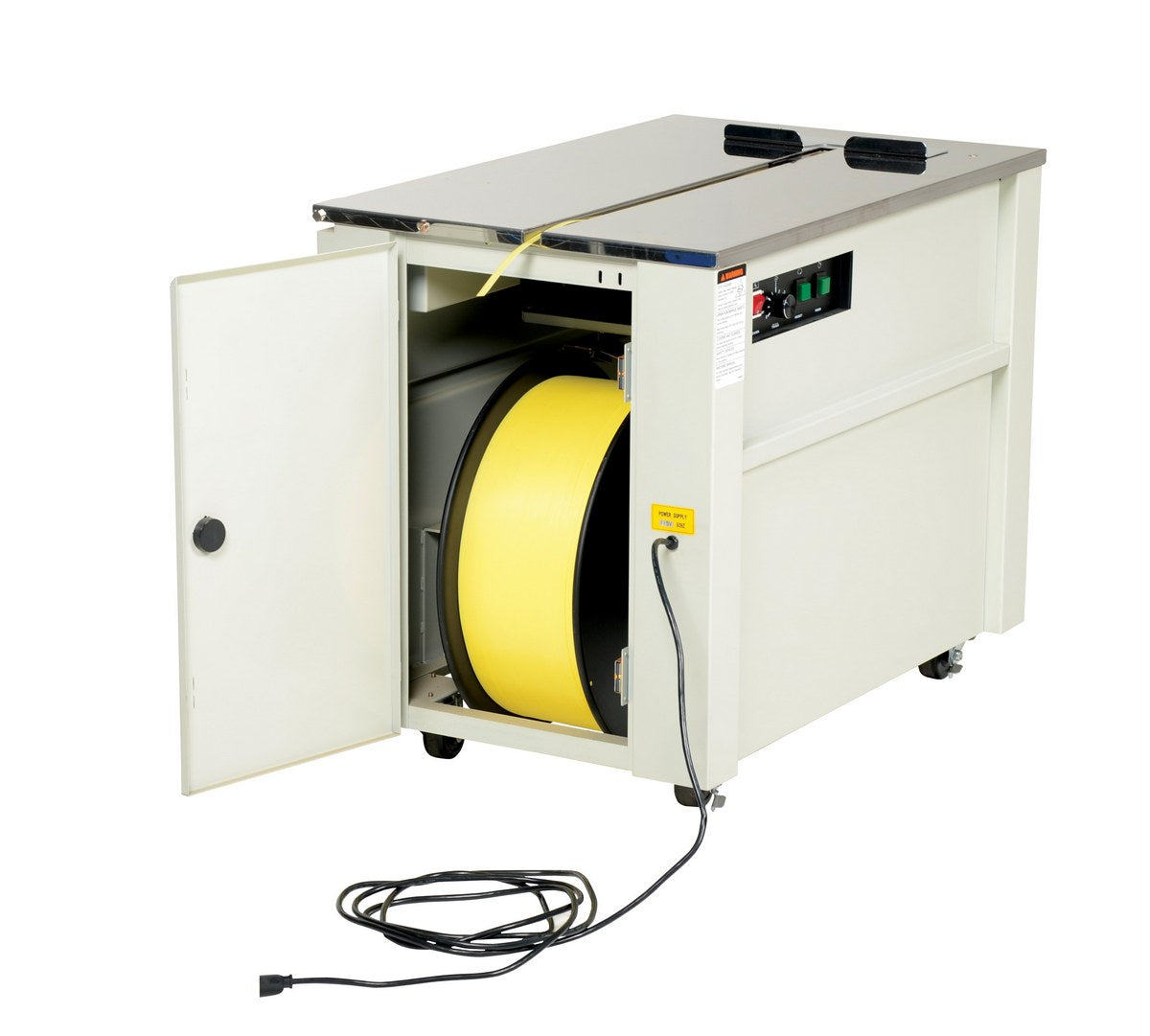 Vestil Steel Semi-Automatic Strapping Machine 23 In. x 35-1/2 In. x 30 In. Cream