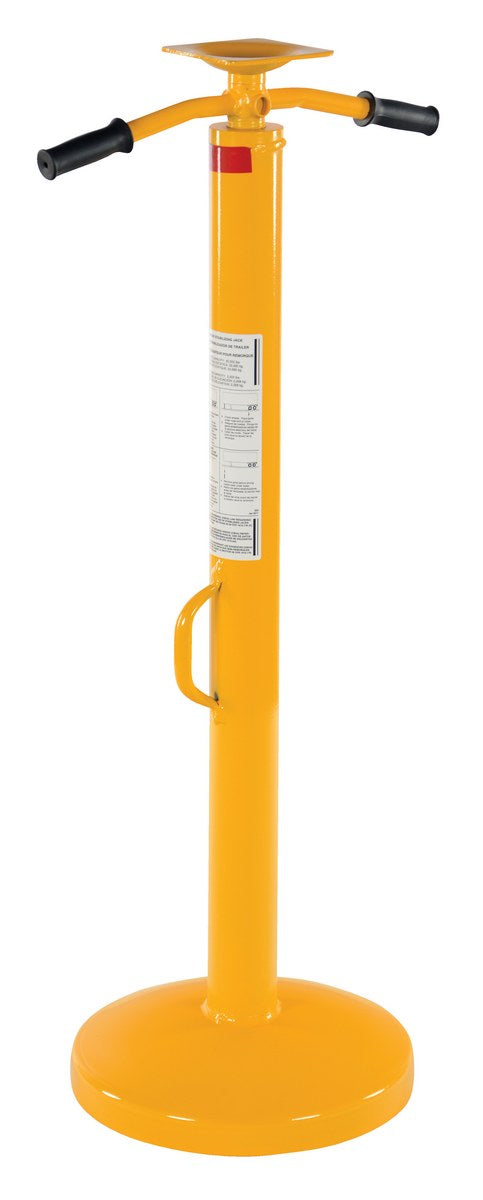 Vestil Steel Economy Stabilizing Jack with 2 Handles 16-5/8 In. x 16-5/8 In. x 44 In. 5,000 Lb. Lifting Capacity Yellow