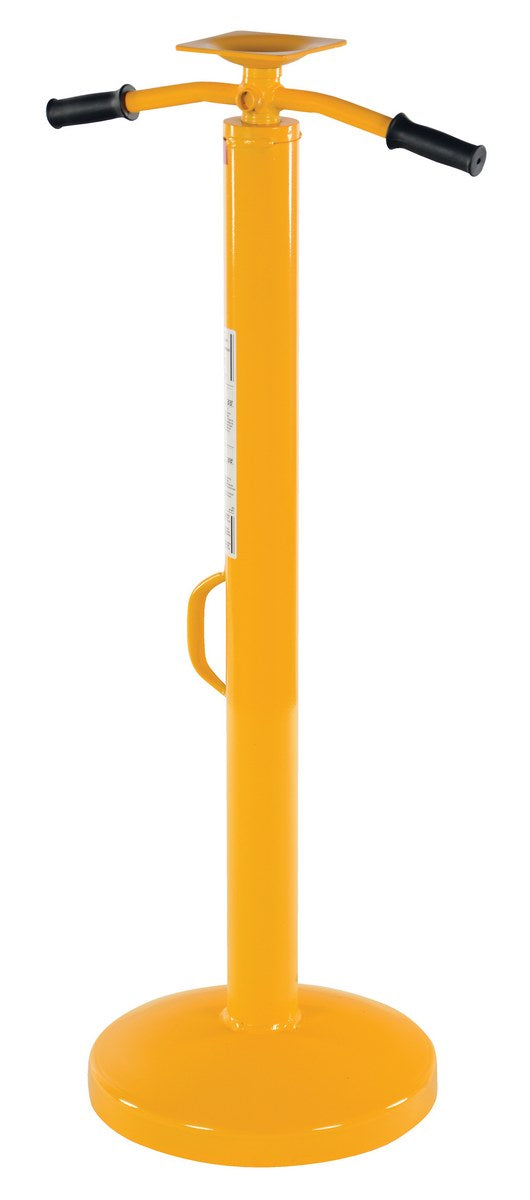 Vestil Steel Economy Stabilizing Jack with 2 Handles 16-5/8 In. x 16-5/8 In. x 44 In. 5,000 Lb. Lifting Capacity Yellow - 0