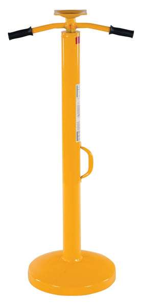Vestil Steel Economy Stabilizing Jack with 2 Handles 16-5/8 In. x 16-5/8 In. x 44 In. 5,000 Lb. Lifting Capacity Yellow