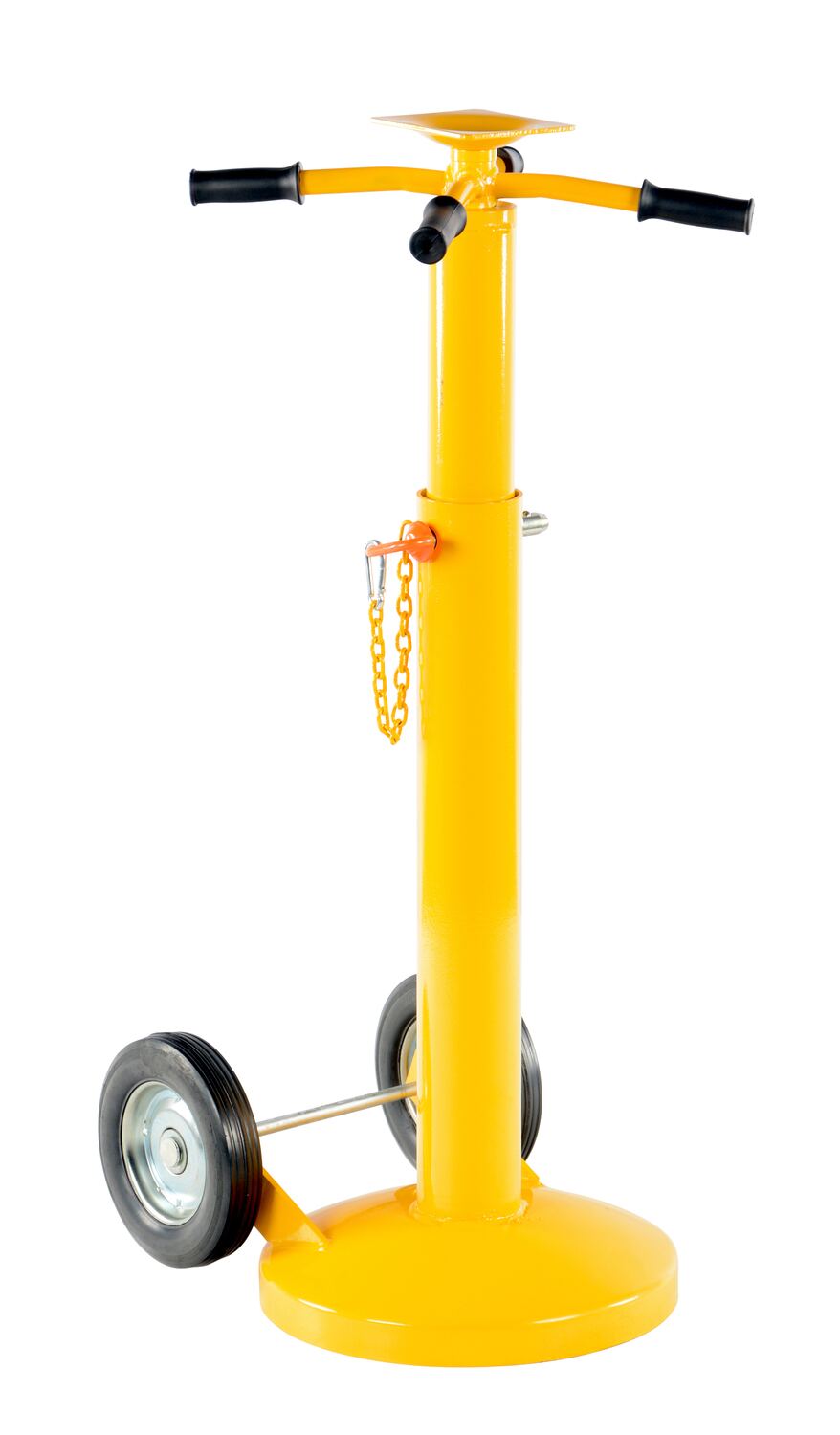 Vestil Steel Economy Stabilizing Jack with Hard Rubber Wheels 18-1/4 In. x 16-5/8 In. x 41 In. 5,000 Lb. Lifting Capacity Yellow