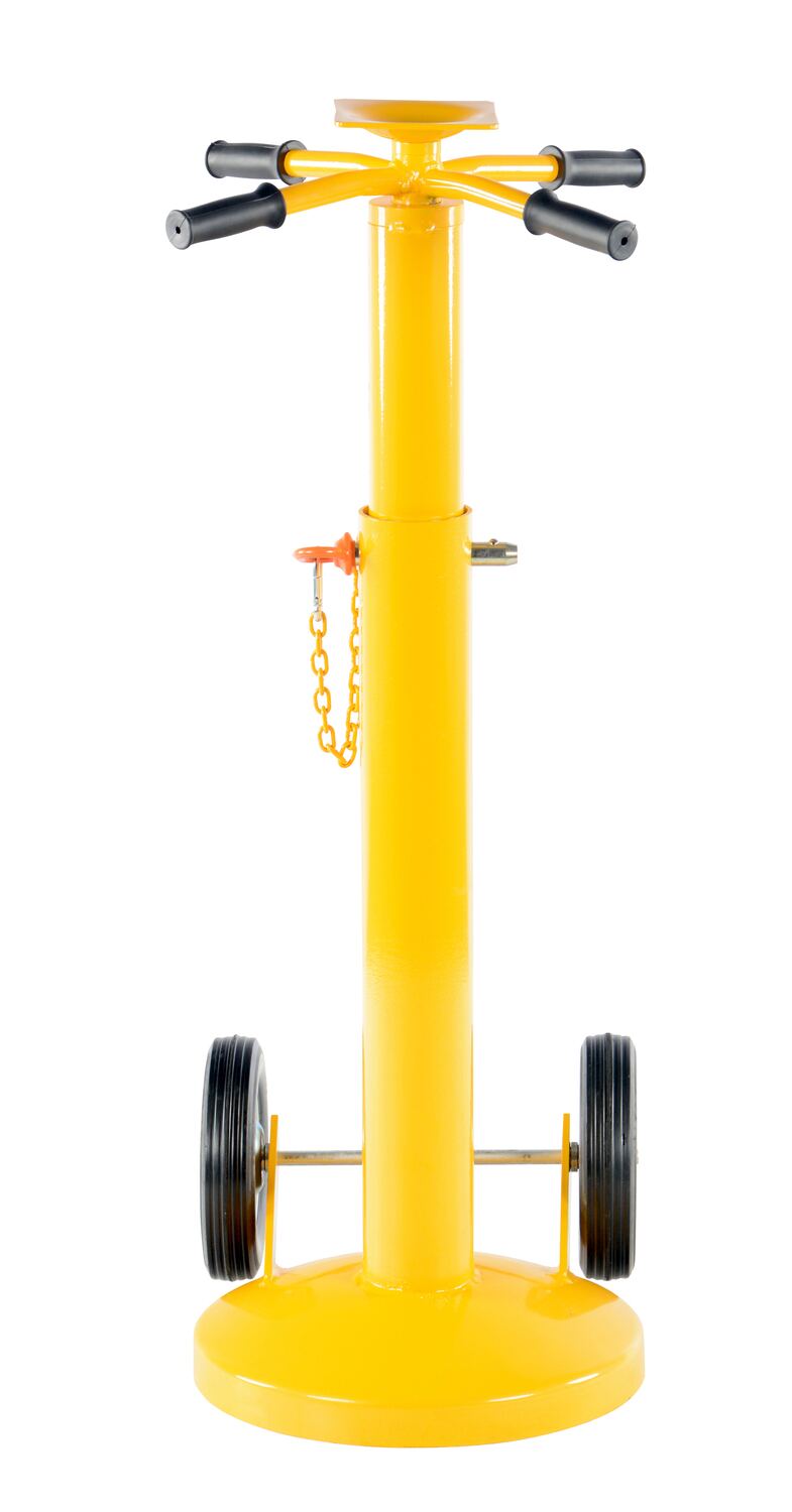 Vestil Steel Economy Stabilizing Jack with Hard Rubber Wheels 18-1/4 In. x 16-5/8 In. x 41 In. 5,000 Lb. Lifting Capacity Yellow - 0