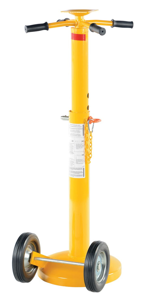 Vestil Steel Economy Stabilizing Jack with Hard Rubber Wheels 18-1/4 In. x 16-5/8 In. x 41 In. 5,000 Lb. Lifting Capacity Yellow