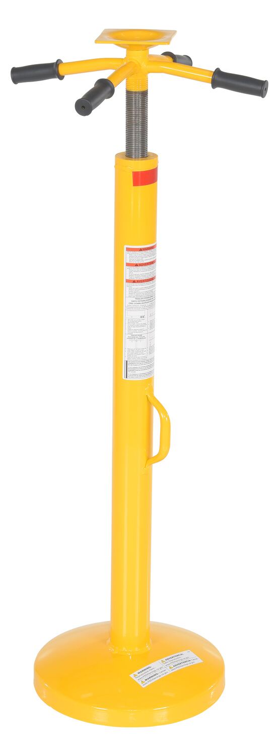 Vestil Steel Economy Stabilizing Jack with Round Base 16-5/8 In. x 16-5/8 In. x 44 In. 5,000 Lb. Lifting Capacity Yellow