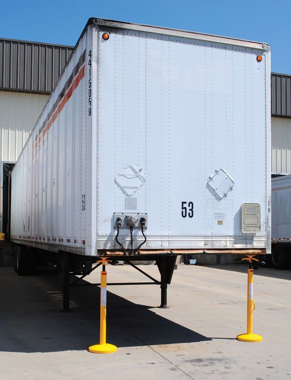 Vestil Steel Economy Stabilizing Jack with Round Base 16-5/8 In. x 16-5/8 In. x 44 In. 5,000 Lb. Lifting Capacity Yellow